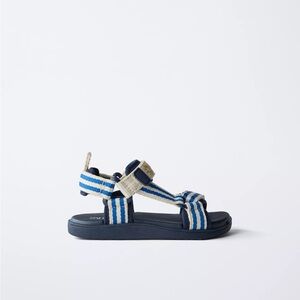 Zara Kids Navy and Cream Striped Sandals